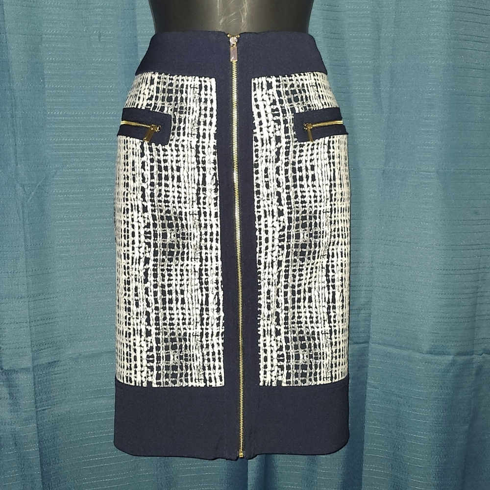 Jones NY | Navy Print Pencil Skirt